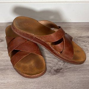 Chacos Wayfarer Leather Slide Sandals Size 10 Toffee